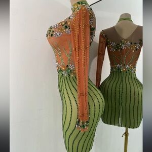 Luxury Rhinestones Cocktail Dress